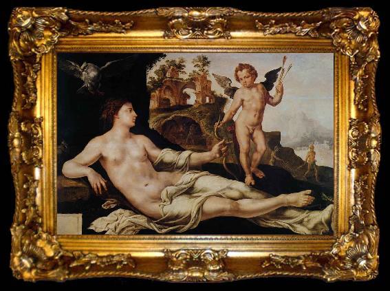 framed  Maarten van Heemskerck Venus and Cupid, ta009-2